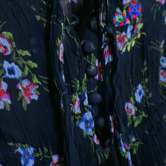 Free People Buttercup Embellished Button Down Sequin Top in Black - Picture 7 of 12